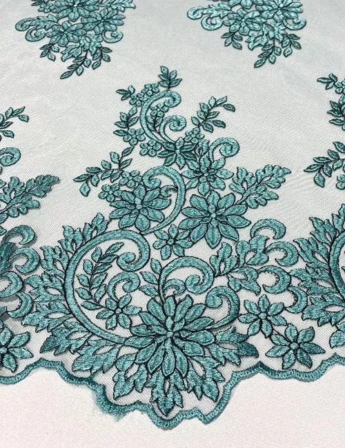 tulle ricamato verde