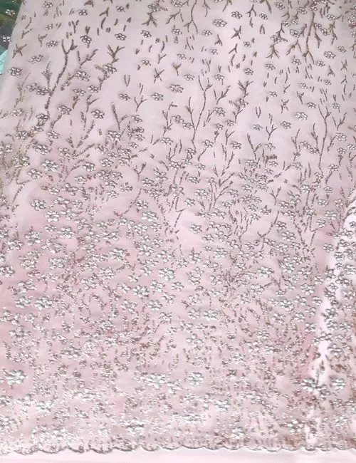 tulle glitter fiorellino cipria