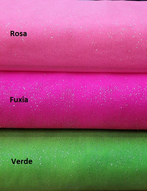 tulle glitter bielastico