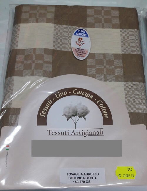tovaglia abruzzese confezionata fango