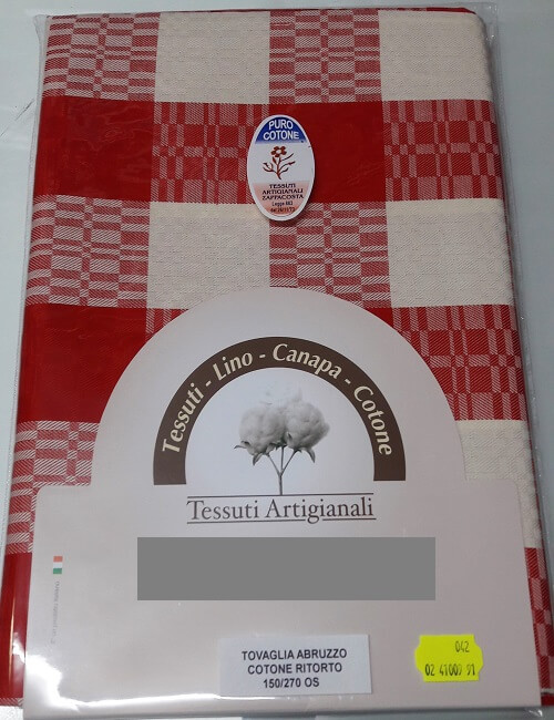 tovaglia abruzzese confezionata rossa