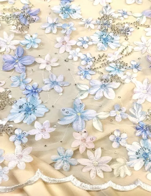 tulle ricamato 2d celeste