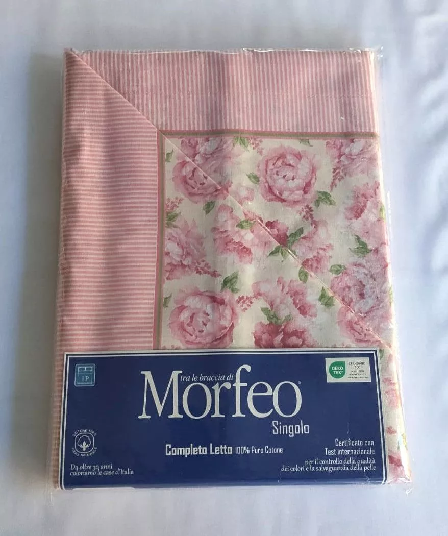 Lenzuola a fantasia floreale rosa