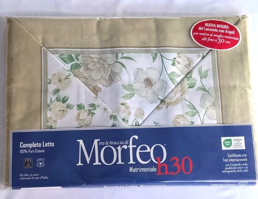 Lenzuola a fantasia floreale beige