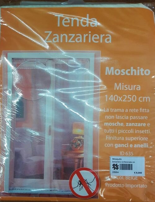 zanzariera confezionata misura 140 x 250